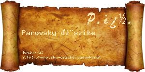 Parovsky Őszike névjegykártya